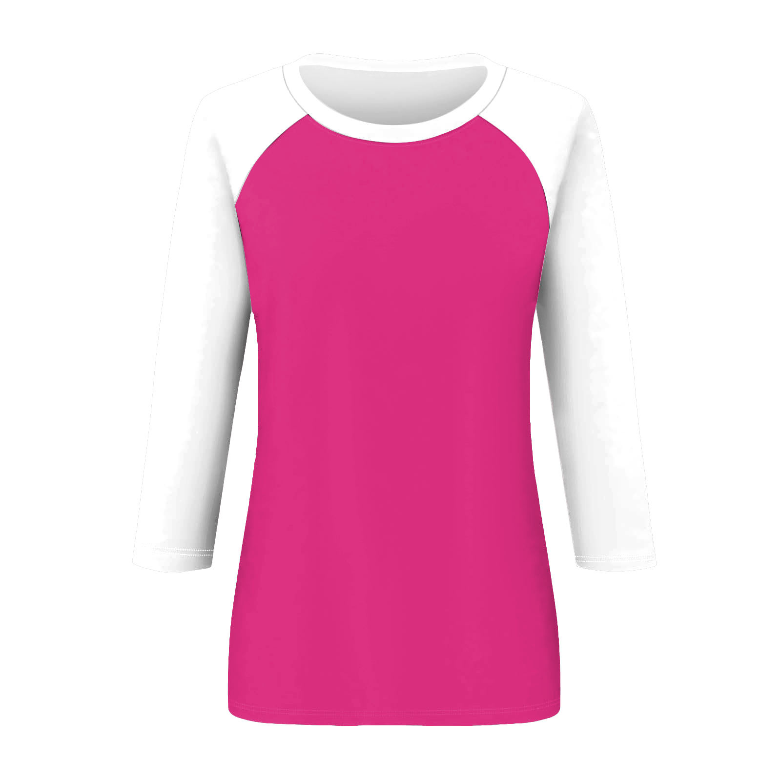 thumbnail image 4 of Camiseta raglán de manga 3/4 para mujer: cuello redondo, estampado informal, versátil para todas las estaciones (S-XXL), 4 of 5